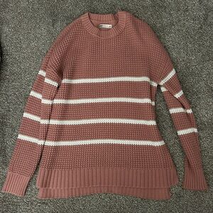 SO Women's Mauve and Cream Striped Sweater